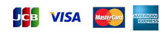 JCB、VISA、mastercard、Americanexpressカード使用可能